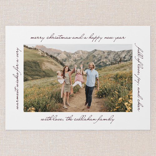 Sincere Greetings Holiday Card, White, 5x7 Flat, Christmas, 100% Recycled Cardstock , Square, White