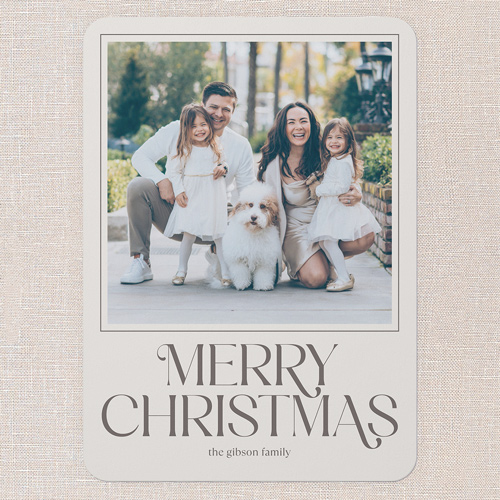 Heritage Joy Holiday Card, Grey, 5x7 Flat, Christmas, Standard Smooth Cardstock, Rounded, Cobblestone