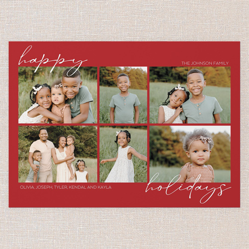 Minimal Greetings Holiday Card, Red, 5x7 Flat, Holiday, Standard Smooth Cardstock, Square, Apple