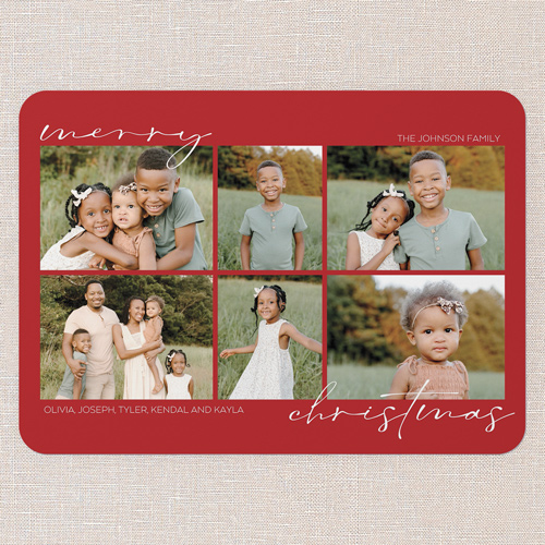 Minimal Greetings Holiday Card, Red, 5x7 Flat, Christmas, Matte, Signature Smooth Cardstock, Rounded, Apple