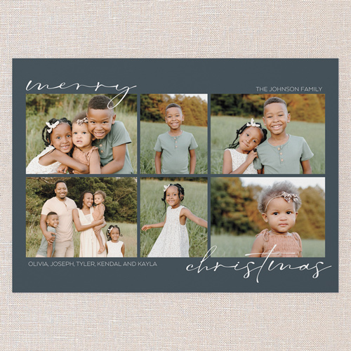 Minimal Greetings Holiday Card, Blue, 5x7 Flat, Christmas, Standard Smooth Cardstock, Square, Wave