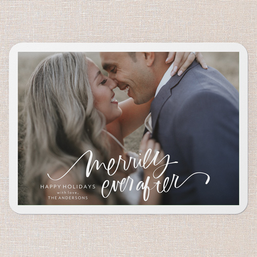 Ever After Wishes Holiday Card, White, 5x7 Flat, Christmas, Matte, Signature Smooth Cardstock, Rounded, White