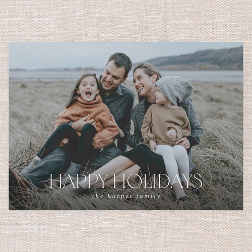 Refined Minimal Holiday Card, White, 5x7 Flat, Holiday, Luxe Double-Thick Cardstock, Square, White