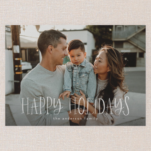 Whimsy Border Holiday Card, White, 5x7 Flat, Holiday, 100% Recycled Cardstock , Square, White