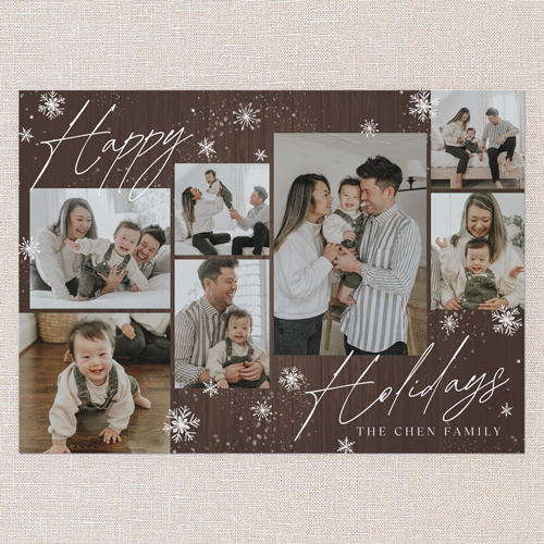 Winterwood Wishes Holiday Card, Brown, 5x7 Flat, Holiday, Luxe Double-Thick Cardstock, Square, Deep Chocolate