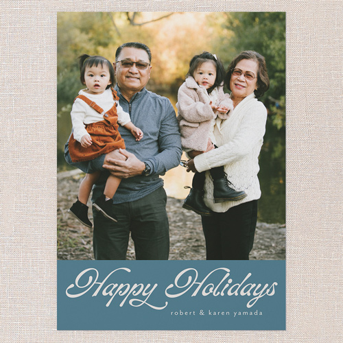 Graceful Wishes Holiday Card, Blue, 5x7 Flat, Holiday, Pearl Shimmer Cardstock, Square, Marine