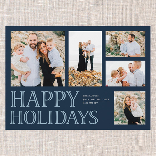 Grand Statement Holiday Card, Blue, 5x7 Flat, Holiday, Pearl Shimmer Cardstock, Square, Cobalt