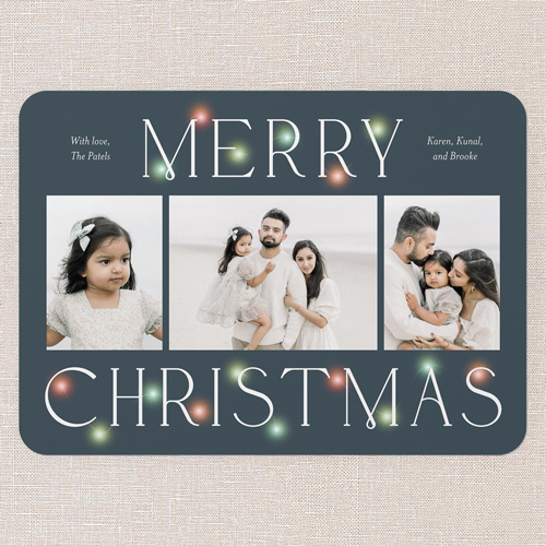 Luminous Glow Holiday Card, Orange, 5x7 Flat, Christmas, Standard Smooth Cardstock, Rounded, Blaze