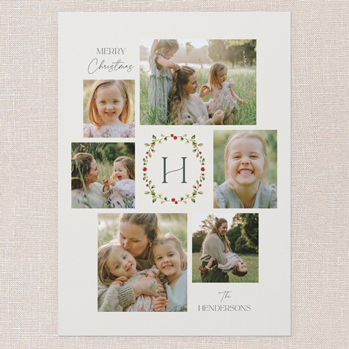 Family Keepsake Holiday Card, Grey, 5x7 Flat, Christmas, Pearl Shimmer Cardstock, Square, Whisper Gray