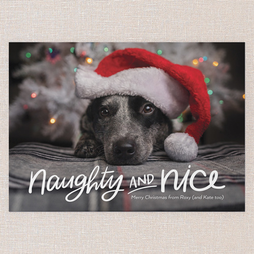 Playful Spirit Holiday Card, White, 5x7 Flat, Christmas, 100% Recycled Cardstock , Square, White