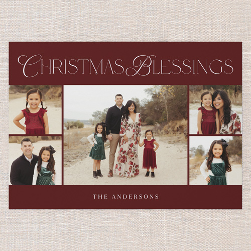 Serene Simplicity Holiday Card, Red, 5x7 Flat, Religious, 100% Recycled Cardstock , Square, Red