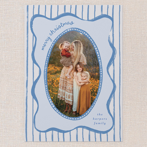 Playful Frame Holiday Card, Blue, 5x7 Flat, Christmas, Standard Smooth Cardstock, Square, Celeste