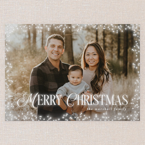 Sparkle Surround Holiday Card, White, 5x7 Flat, Christmas, Matte, Signature Smooth Cardstock, Square, White