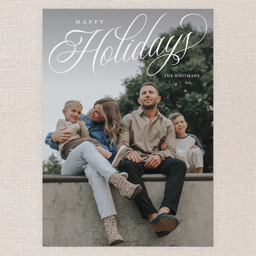 Classic Flourish Holiday Card, White, 5x7 Flat, Holiday, Standard Smooth Cardstock, Square, White