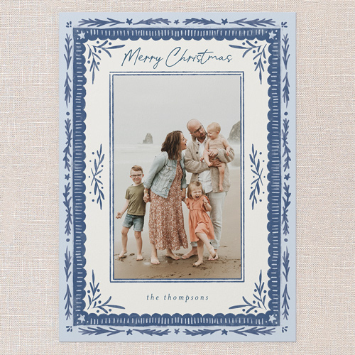 Woodland Blessings Holiday Card, Blue, 5x7 Flat, Christmas, 100% Recycled Cardstock , Square, Cobalt