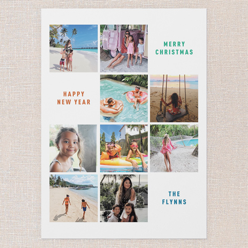 Memory Gallery Holiday Card, White, 5x7 Flat, Christmas, 100% Recycled Cardstock , Square, White