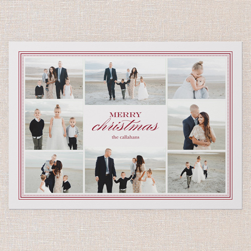 Timeless Moments Holiday Card, Red, 5x7 Flat, Christmas, Luxe Double-Thick Cardstock, Square, Cabernet