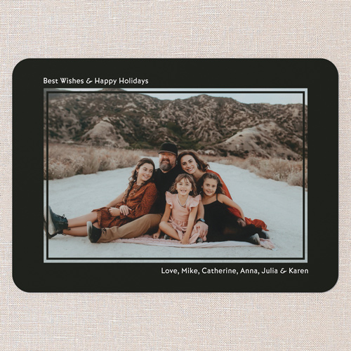 Inlay Borders Holiday Card, Black, 5x7 Flat, Christmas, Matte, Signature Smooth Cardstock, Rounded, Black