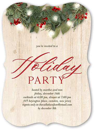 Holiday Party Accents Holiday Invitation, none, Beige, 5x7 Flat, Matte, Signature Smooth Cardstock, Bracket