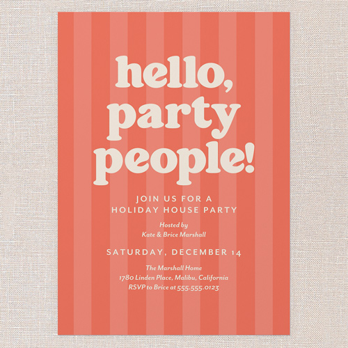 Festive Feature Holiday Invitation, Red, 5x7 Flat, Write Your Own Greeting, 100% Recycled Cardstock , Square