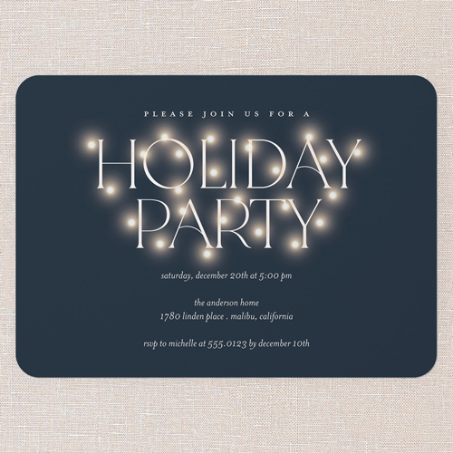 Luminous Gathering Holiday Invitation, White, 5x7 Flat, Holiday, 100% Recycled Cardstock , Rounded, White
