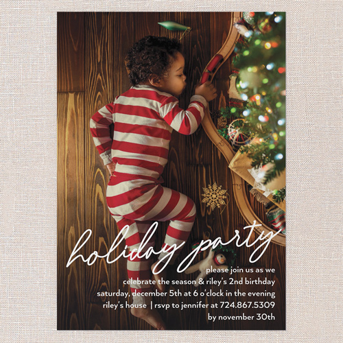 Cozy Moments Holiday Invitation, White, 5x7 Flat, Holiday, Standard Smooth Cardstock, Square, White