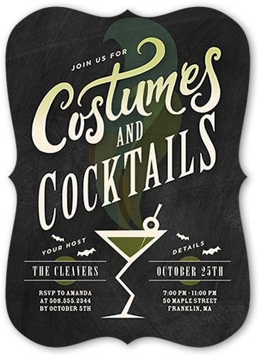 Haunted Cocktails Halloween Invitation, Bracket Corners