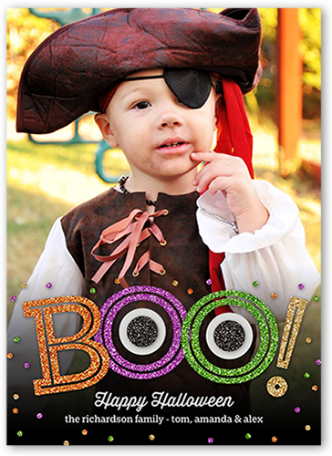 Spooky Greeting Halloween Card, Black, Luxe Double-Thick Cardstock, Square