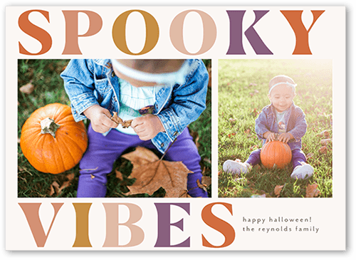 Spooky Vibes Halloween Card, Grey, 5x7 Flat, Matte, Signature Smooth Cardstock, Square