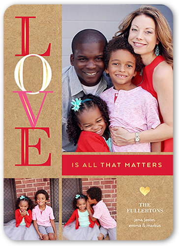 Love Matters Valentine's Card, Beige, Matte, Signature Smooth Cardstock, Rounded, Latte