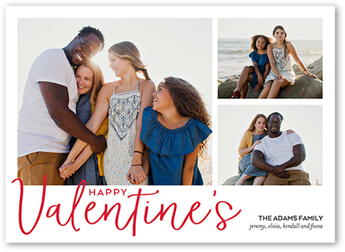 Modern Wishes Valentine's Card, Red, Luxe Double-Thick Cardstock, Square, Fire Engine