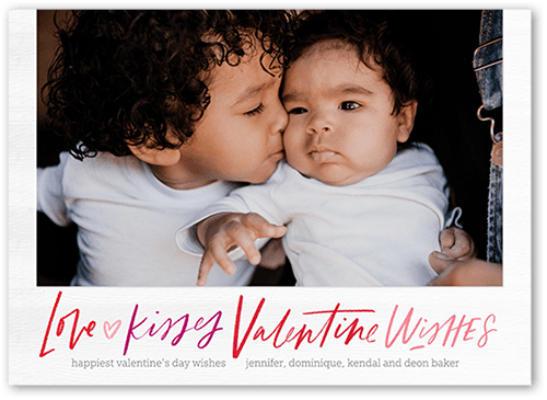 Lovely Wishes Valentine's Card, White, 5x7 Flat, Standard Smooth Cardstock, Square, White