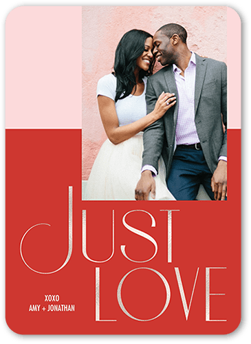 Just Passion Valentine's Card, Pink, 5x7 Flat, Matte, Signature Smooth Cardstock, Rounded, Blush