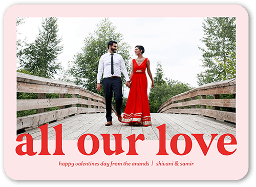 All Our Devotion Valentine's Card, Pink, 5x7 Flat, Matte, Signature Smooth Cardstock, Rounded