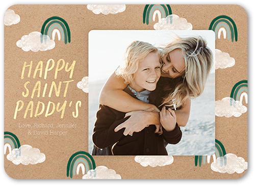 Rad Rainbow St. Patrick's Day Card, Green, 5x7 Flat, Standard Smooth Cardstock, Rounded, Kale