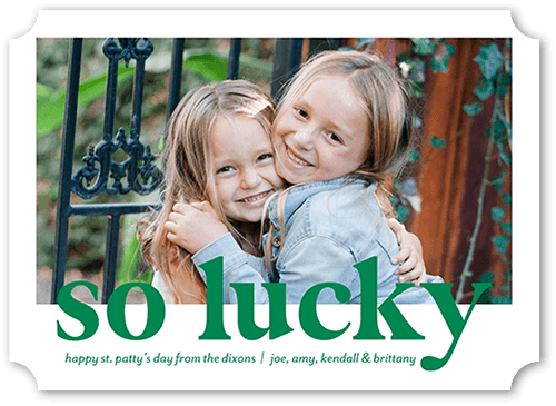 Lucky Serif St. Patrick's Day Card, White, 5x7, Matte, Signature Smooth Cardstock, Ticket