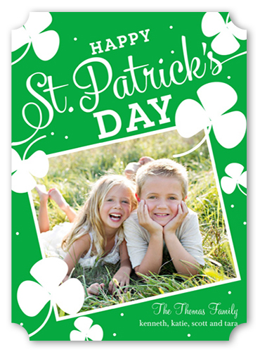 Cheer And Luck St. Patrick's Day Card, Green, Pearl Shimmer Cardstock, Ticket