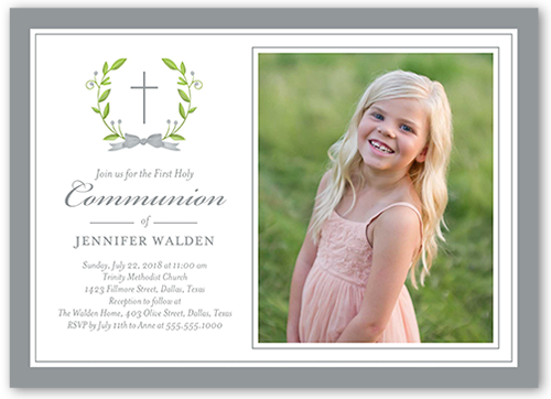 Simple Purification Communion Invitation, Grey, Luxe Double-Thick Cardstock, Square