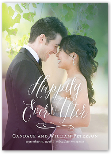 Illuminated Love Wedding Announcement, Purple, Luxe Double-Thick Cardstock, Square