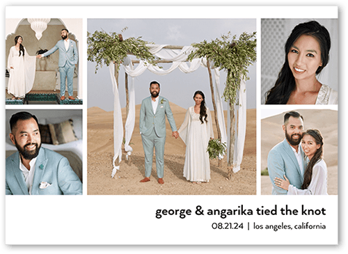 Minimal Layout Wedding Announcement, White, 5x7 Flat, Matte, Signature Smooth Cardstock, Square