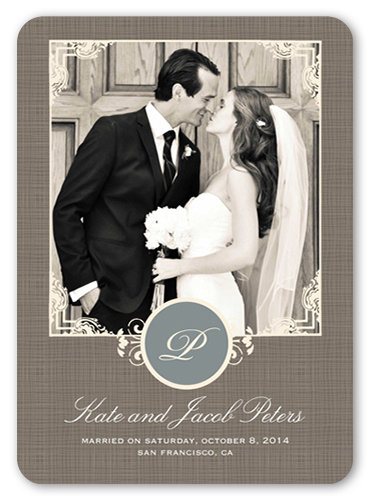 Sealed With Love Wedding Announcement, Brown, Standard Smooth Cardstock, Rounded