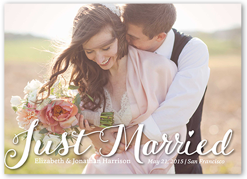 Wonderful Moment Wedding Announcement, White, 5x7 Flat, Standard Smooth Cardstock, Square, White