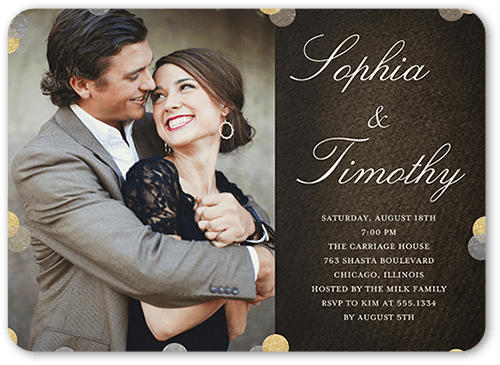 Splendid Union Engagement Party Invitation, Brown, 5x7 Flat, Standard Smooth Cardstock, Rounded
