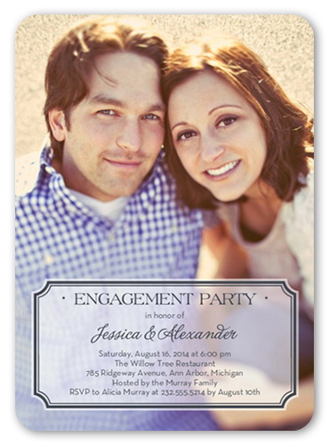 Stylish Affair Engagement Party Invitation, White, Standard Smooth Cardstock, Rounded