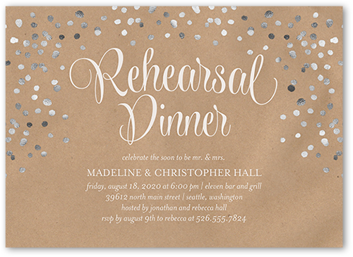 Speckled Flair Rehearsal Dinner Invitation, Beige, Standard Smooth Cardstock, Square