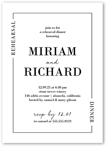 Enchanted Edition Rehearsal Dinner Invitation, White, 5x7, Pearl Shimmer Cardstock, Square