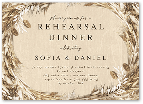 Uniting Union Rehearsal Dinner Invitation, Beige, 5x7 Flat, Matte, Signature Smooth Cardstock, Square, Beige