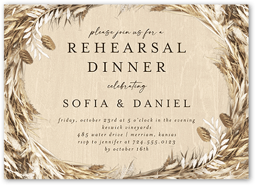 Uniting Union Rehearsal Dinner Invitation, Beige, 5x7 Flat, 100% Recycled Cardstock ?, Square