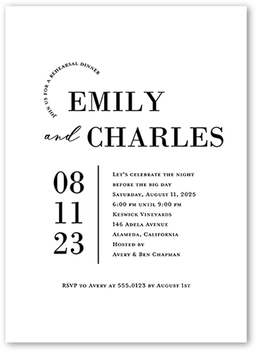 Adorned Accent Rehearsal Dinner Invitation, White, none, 5x7 Flat, Standard Smooth Cardstock, Square