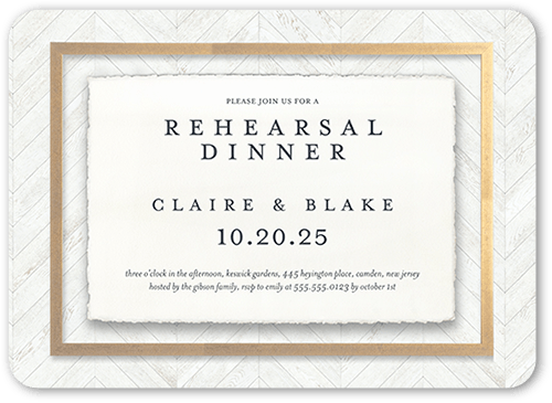 Unforgettable Union Rehearsal Dinner Invitation, White, 5x7 Flat, Matte, Signature Smooth Cardstock, Rounded